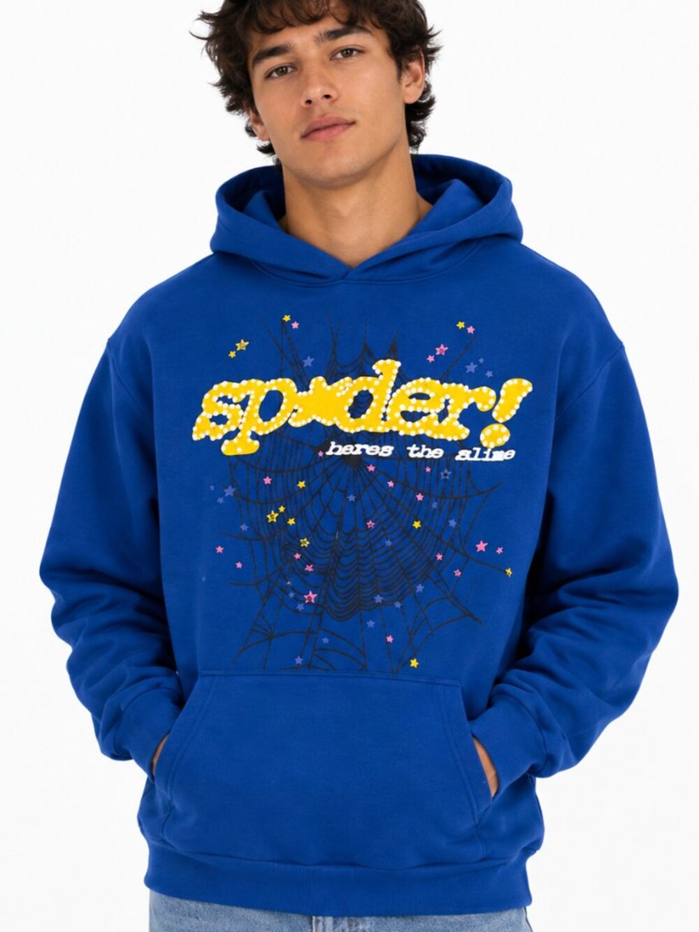 Sp5der Young Thug 'Heres The Slime' Blue Hoodie Medium